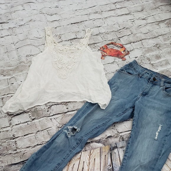 E & M Sheer Top with Crochet Straps and Chest - Picture 5 of 8